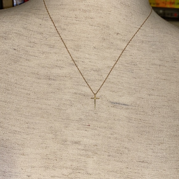 Swedged cross necklace 14k gold - Picture 8 of 12
